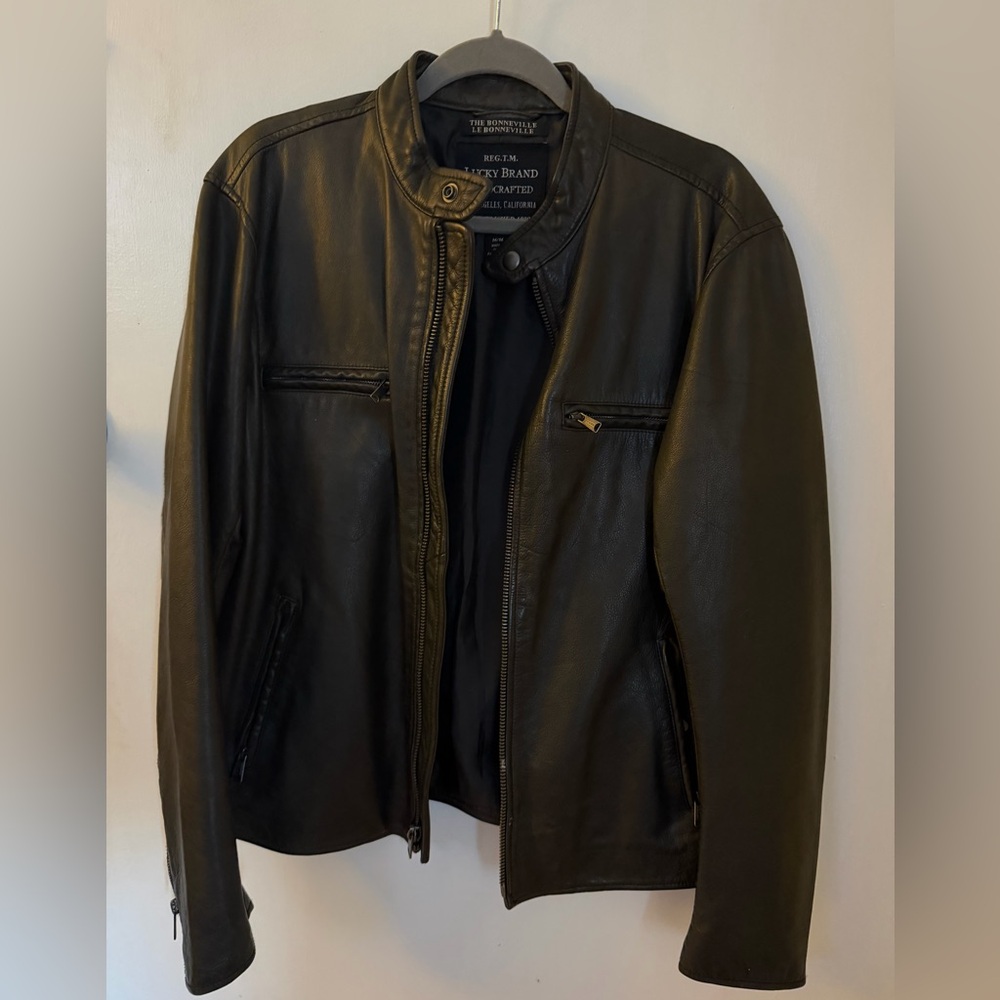 Lucky Brand Bonneville Dark Brown Leather Jacket